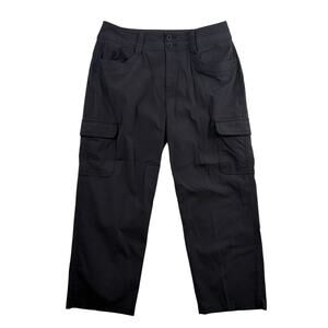 Eddie Bauer Sz 2 First Ascent Capri Crop Pants Black Nylon Cargo Hiking Outdoor